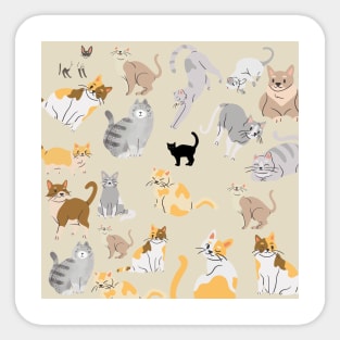 Cute kitty cats design Sticker